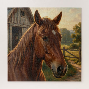 Puzzle Cheval Alezan Heure Dorée Grange