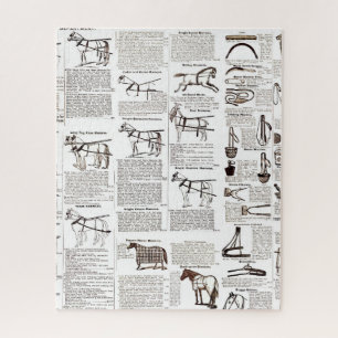 Puzzle Cheval Antique Publicité Journal Art