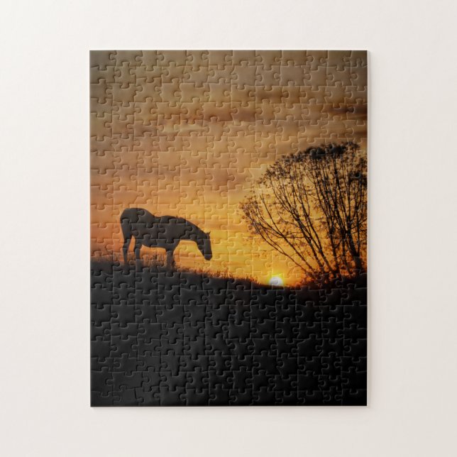 Puzzle Cheval au coucher du soleil (Vertical)