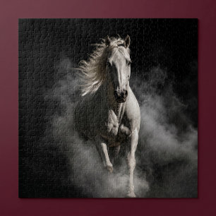 Puzzle Cheval Blanc Dans La Fumée