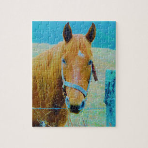 Puzzle Cheval bleu Denim teinté