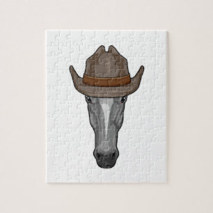 Puzzle Cheval comme Cowboy avec Casquette