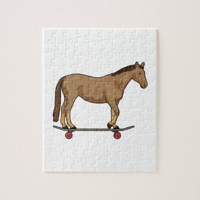 Puzzle Cheval comme patineur sur skateboard (Vertical)