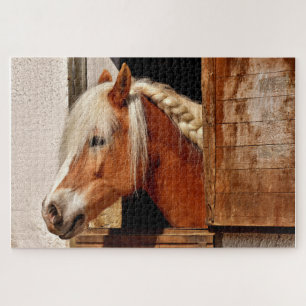 Puzzle Cheval dans une écurie avec une crinière tressée