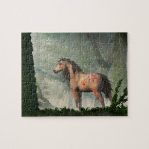 Puzzle Cheval de guerre dans une forêt humide