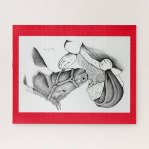 Puzzle Cheval de Noël et Père Noël