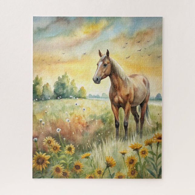 Puzzle Cheval en champ (Vertical)