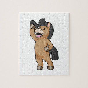 Puzzle Cheval en coiffeur avec peigne