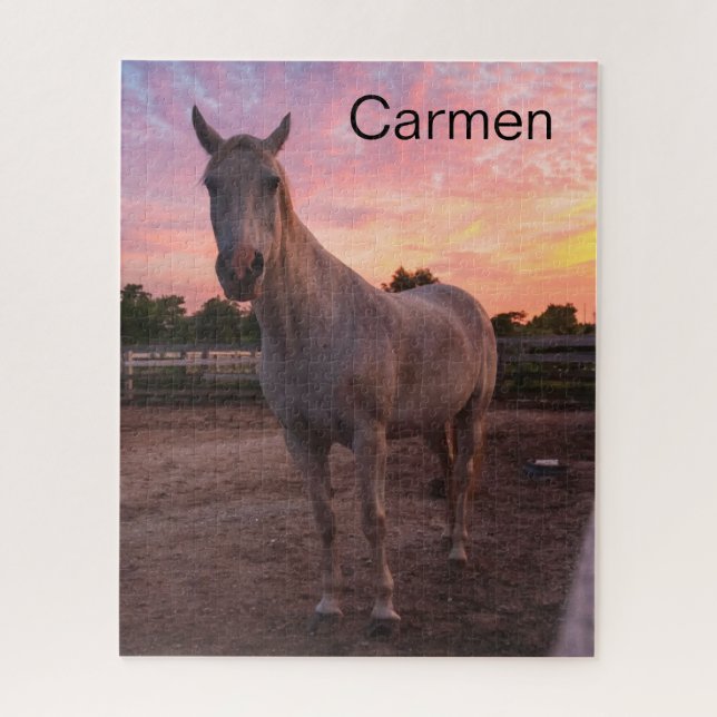 Puzzle Cheval en Paddock et cheval de ferme, personnalise (Vertical)