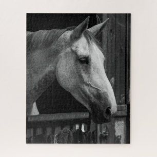 Puzzle Cheval équestre noir et blanc