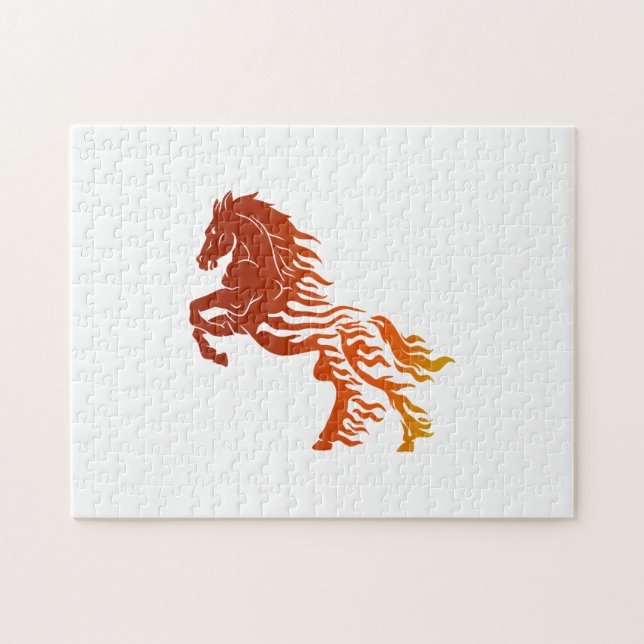 Puzzle Cheval flamand - Choisissez la couleur arrière - p (Horizontal)