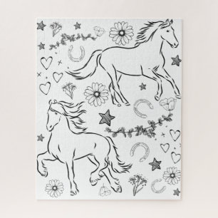 Puzzle Cheval Gribouillis Colorie Moi   