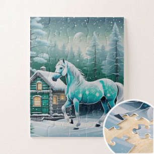 Puzzle Cheval magique en forêt enchantée