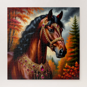 Puzzle Cheval Majestic avec Harnais Ornate Or