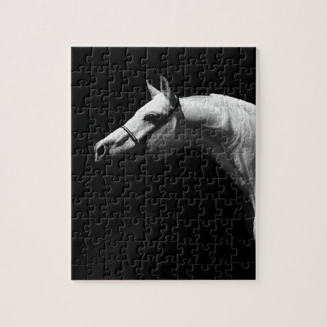 Puzzle Cheval noir et blanc (Vertical)