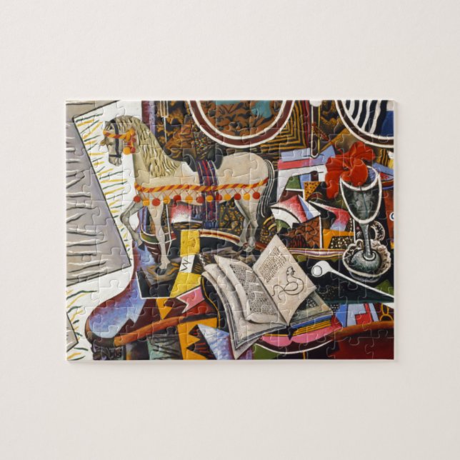 Puzzle Cheval Pipe Fleur rouge par Joan Miro Peinture Art (Horizontal)