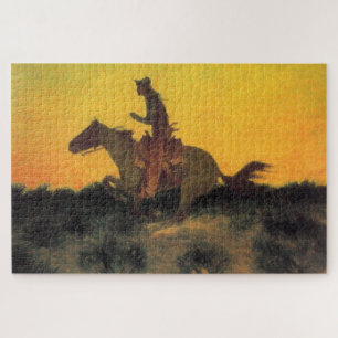 Puzzle Cheval Rider contre le coucher du soleil (par Remi