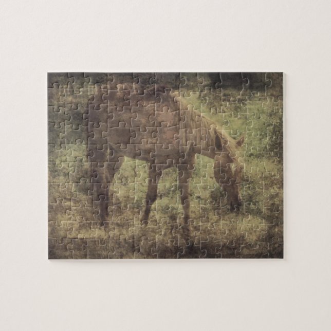 Puzzle Cheval Souvenirs Grunge (Horizontal)