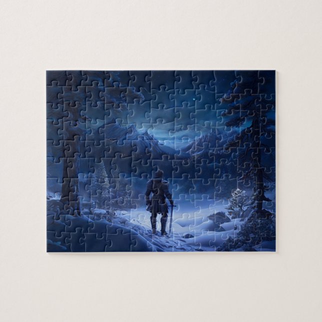 Puzzle Chevalier Pensif de la Wonderland d'hiver (Horizontal)