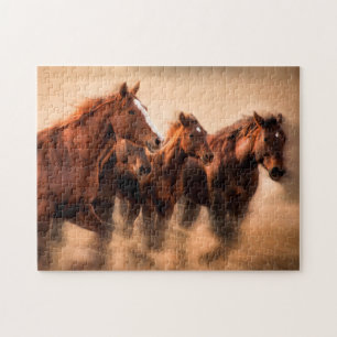 Puzzle Chevaux au galop, flou et crinières au vent