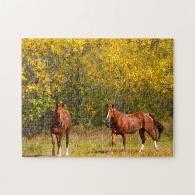 Puzzle Chevaux d'automne (Horizontal)