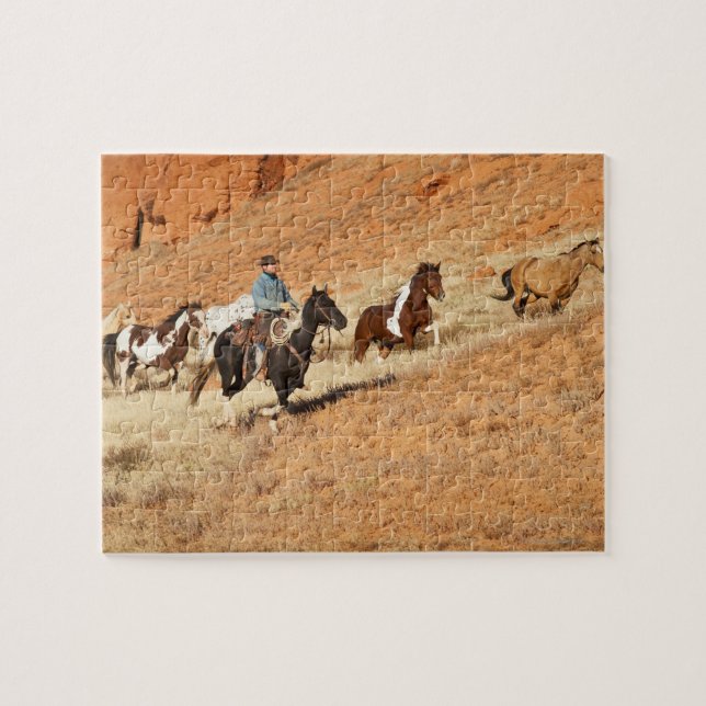 Puzzle Chevaux de cow-boy (Horizontal)