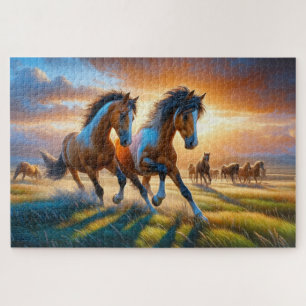 Puzzle Chevaux Sauvages, Chevaux au Galop, Animaux Majest