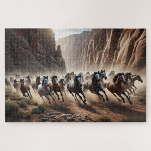 Puzzle Chevaux Sauvages, Chevaux Gallopés, Animaux Majest