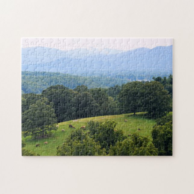 Puzzle Chevaux sur les Blue Ridge Mountains 11x14 pouces (Horizontal)