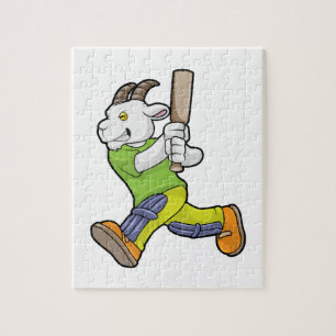 Puzzle Chèvre en batteur avec batte de cricket