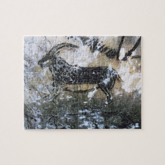 Puzzle Chèvre ou chamois, peinture de roche dans la salle (Horizontal)