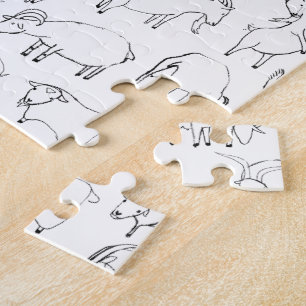 Puzzle Chèvres jouant - transparent (choisissez vos