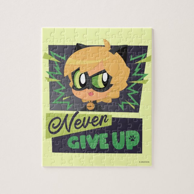 Puzzle Chibi Cat Noir n'abandonne jamais (Vertical)