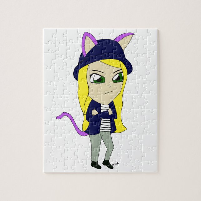 Puzzle chibi chatte fille (Vertical)