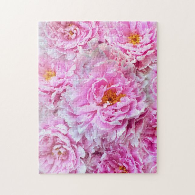 Puzzle Chic Chic Pink Pastel Peonies roses (Vertical)