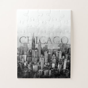 Puzzle Chicago Skyline Sketch