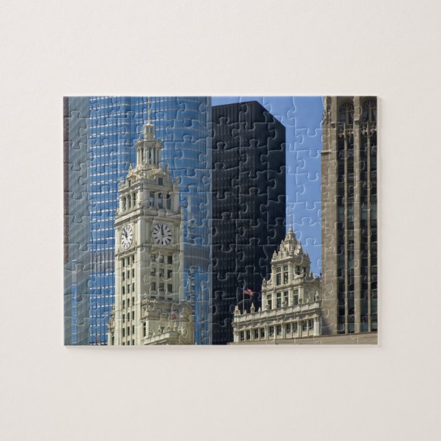 Puzzle Chicago, Wrigley Building avec Trump Hotel & (Horizontal)