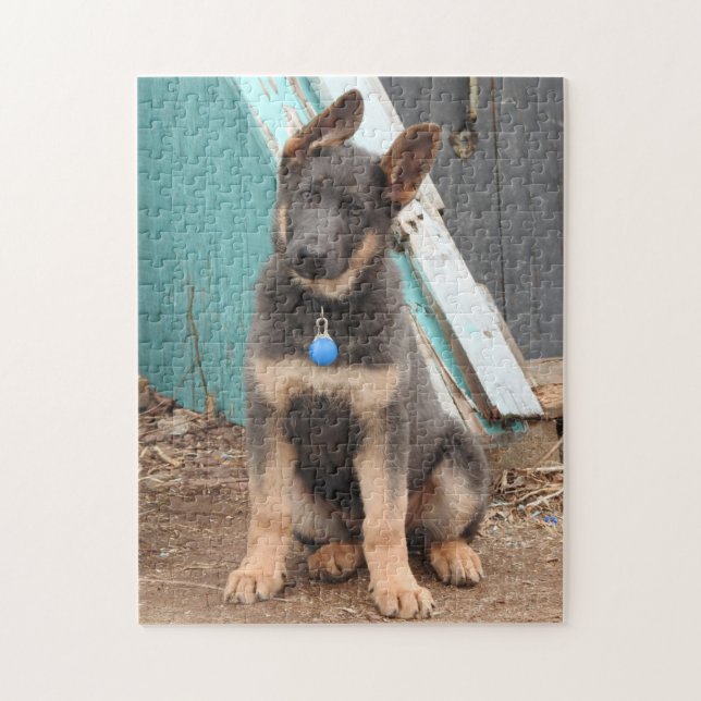 Puzzle Chien à berger bleu allemand Bois Turquoise (Vertical)