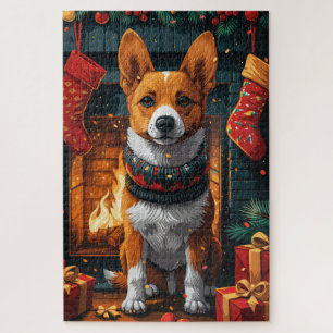 Puzzle Chien Basenji Avec Cheminée Cadeaux De Noël