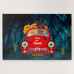 Puzzle Chien berger allemand conduisant une voiture Hallo
