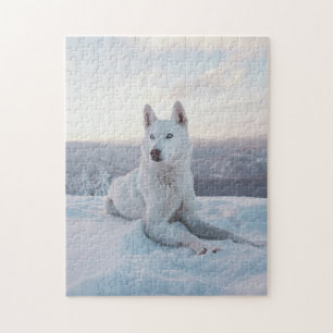 Puzzle Chien blanc majestueux