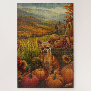 Puzzle Chien Chihuahua Moisson d'Automne Action de Grâce