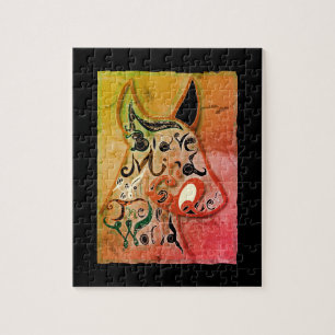 Puzzle Chien coloré : Un esprit courageux conquérera le m