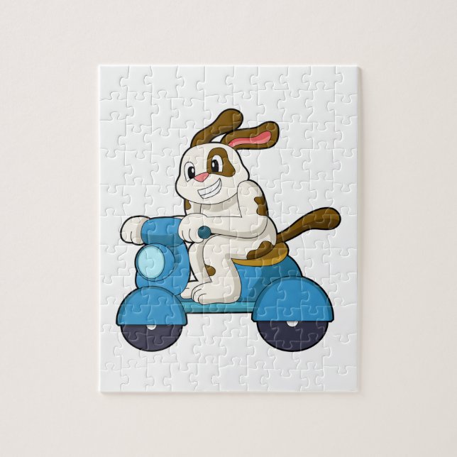 Puzzle Chien comme Biker avec Scooter.PNG (Vertical)