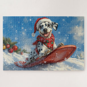 Puzzle Chien dalmate dans la corniche laissez-le neiger N