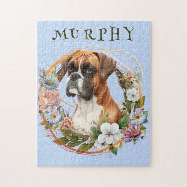 Puzzle Chien de boîte personnalisé mignon (Vertical)