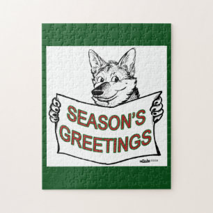 Puzzle Chien de Noël : Bonnes Fêtes !