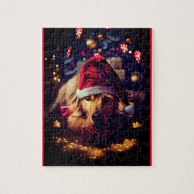 Puzzle Chien de Noël décoratif (Vertical)