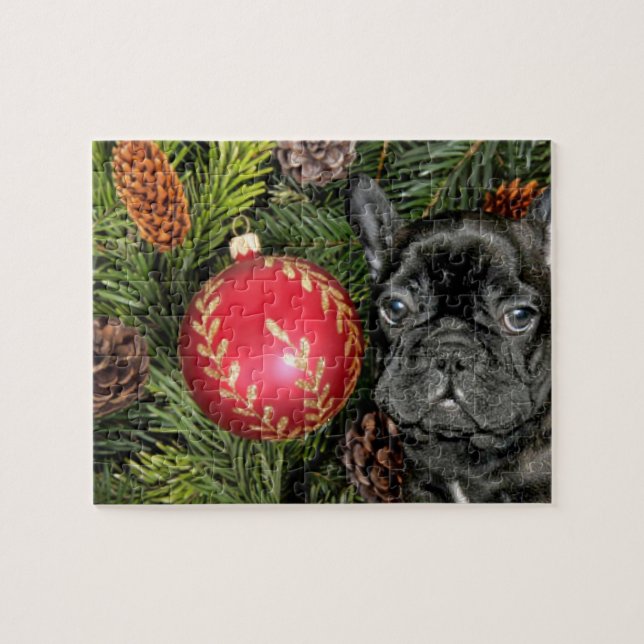 Puzzle Chien de taule français de Noël (Horizontal)