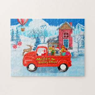 Puzzle Chien de taule français en livraison de Noël Camio